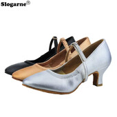 Latinskoamerické topánky pre ženy, nové tanečné topánky z roku 2024, semišová podrážka, mäkká kožená obuv, sandále na spoločenské sály s vysokými a nízkymi podpätkami, voliteľné tango, moderné jazzové topánky