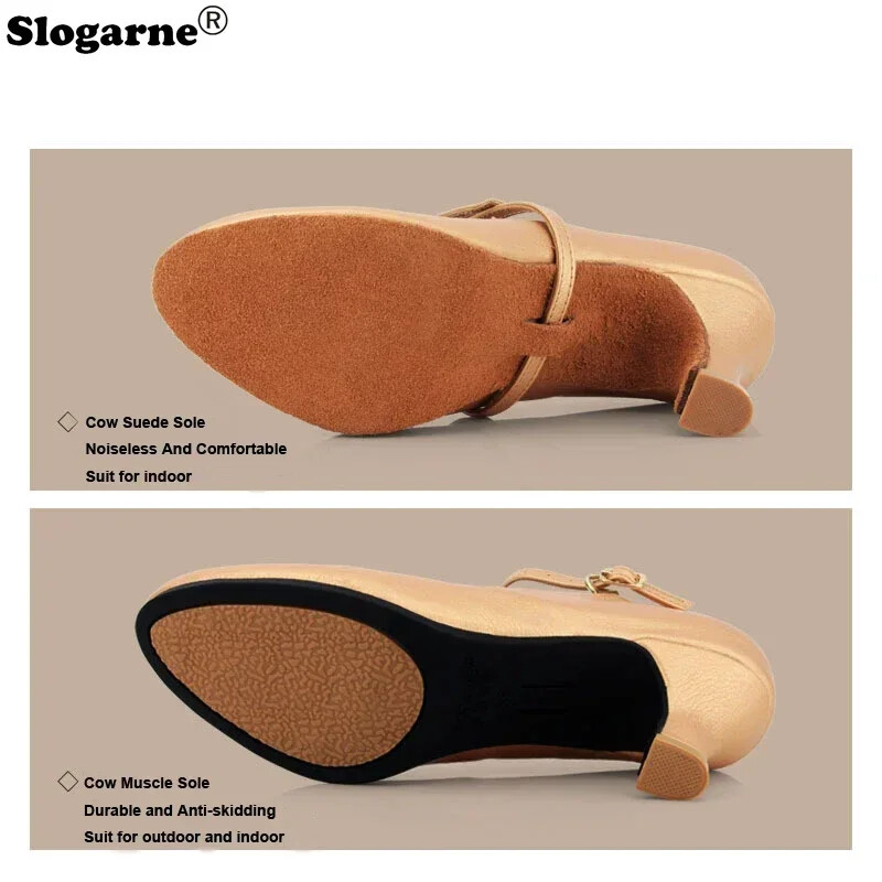 Latinskoamerické topánky pre ženy, nové tanečné topánky z roku 2024, semišová podrážka, mäkká kožená obuv, sandále na spoločenské sály s vysokými a nízkymi podpätkami, voliteľné tango, moderné jazzové topánky