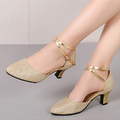 Társastánccipő Női Latin tánccipő Női zárt orrú Salsa cipő alacsony sarkú Zapatos Baile Latino Mujer 3,5 cm/5,5 cm