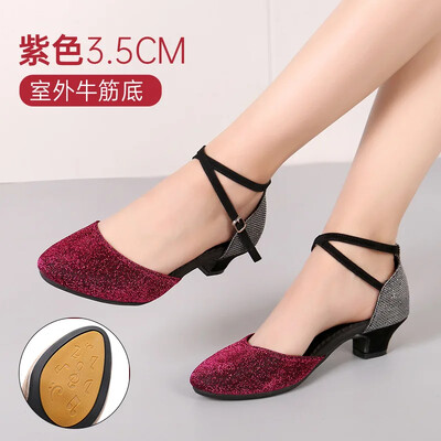 Társastánccipő Női Latin tánccipő Női zárt orrú Salsa cipő alacsony sarkú Zapatos Baile Latino Mujer 3,5 cm/5,5 cm
