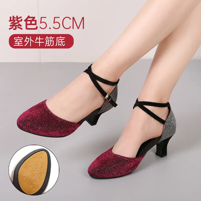Társastánccipő Női Latin tánccipő Női zárt orrú Salsa cipő alacsony sarkú Zapatos Baile Latino Mujer 3,5 cm/5,5 cm