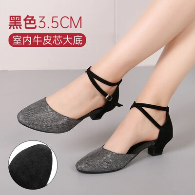 Társastánccipő Női Latin tánccipő Női zárt orrú Salsa cipő alacsony sarkú Zapatos Baile Latino Mujer 3,5 cm/5,5 cm