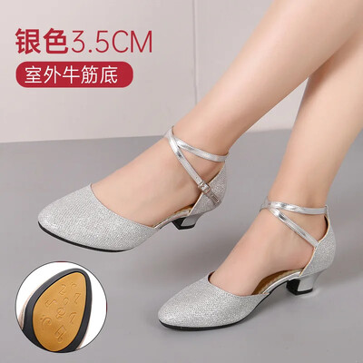 Társastánccipő Női Latin tánccipő Női zárt orrú Salsa cipő alacsony sarkú Zapatos Baile Latino Mujer 3,5 cm/5,5 cm