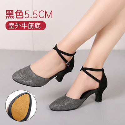 Társastánccipő Női Latin tánccipő Női zárt orrú Salsa cipő alacsony sarkú Zapatos Baile Latino Mujer 3,5 cm/5,5 cm