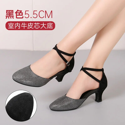 Társastánccipő Női Latin tánccipő Női zárt orrú Salsa cipő alacsony sarkú Zapatos Baile Latino Mujer 3,5 cm/5,5 cm