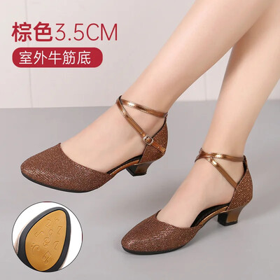 Társastánccipő Női Latin tánccipő Női zárt orrú Salsa cipő alacsony sarkú Zapatos Baile Latino Mujer 3,5 cm/5,5 cm