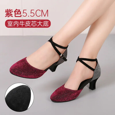 Társastánccipő Női Latin tánccipő Női zárt orrú Salsa cipő alacsony sarkú Zapatos Baile Latino Mujer 3,5 cm/5,5 cm