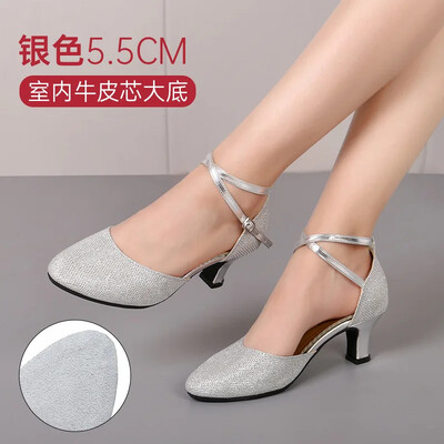 Társastánccipő Női Latin tánccipő Női zárt orrú Salsa cipő alacsony sarkú Zapatos Baile Latino Mujer 3,5 cm/5,5 cm