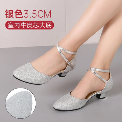 Társastánccipő Női Latin tánccipő Női zárt orrú Salsa cipő alacsony sarkú Zapatos Baile Latino Mujer 3,5 cm/5,5 cm