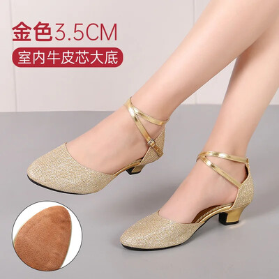Társastánccipő Női Latin tánccipő Női zárt orrú Salsa cipő alacsony sarkú Zapatos Baile Latino Mujer 3,5 cm/5,5 cm