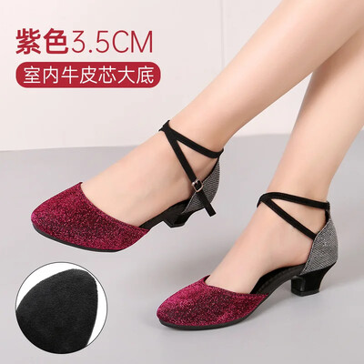Társastánccipő Női Latin tánccipő Női zárt orrú Salsa cipő alacsony sarkú Zapatos Baile Latino Mujer 3,5 cm/5,5 cm