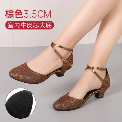 Társastánccipő Női Latin tánccipő Női zárt orrú Salsa cipő alacsony sarkú Zapatos Baile Latino Mujer 3,5 cm/5,5 cm