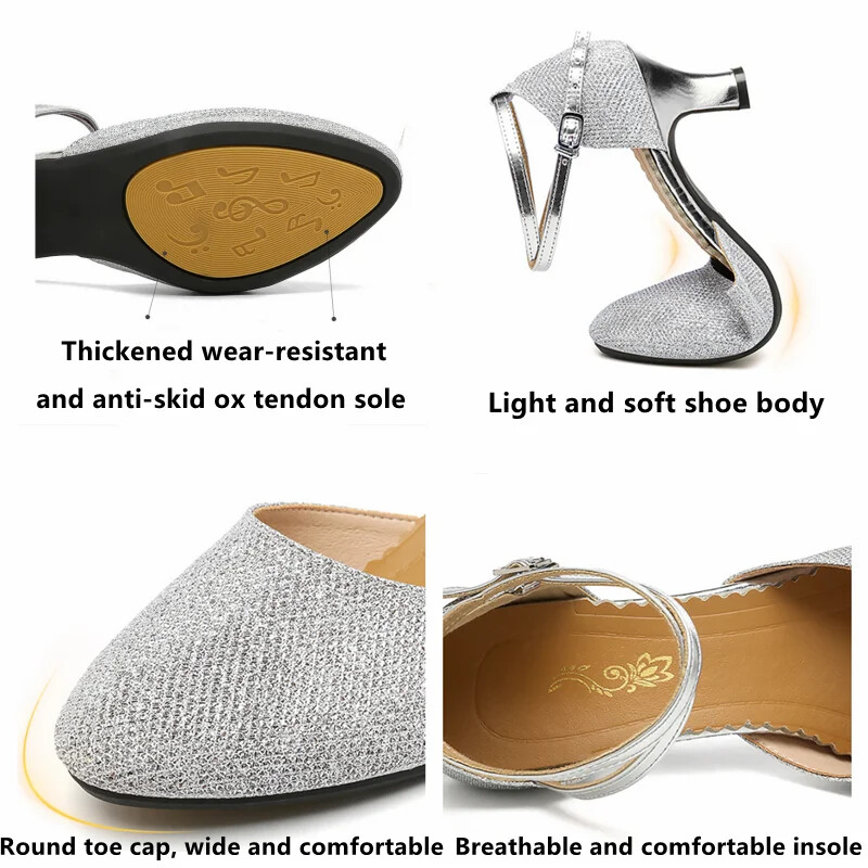 Társastánccipő Női Latin tánccipő Női zárt orrú Salsa cipő alacsony sarkú Zapatos Baile Latino Mujer 3,5 cm/5,5 cm