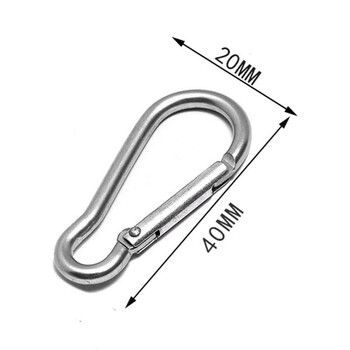 1/10 τεμ. Mini Alloy Spring Carabiner Snap Hook Carabiner Clip Keychain EDC Survival Outdoor Camping Tools Silver Μέγεθος 41*20*4mm