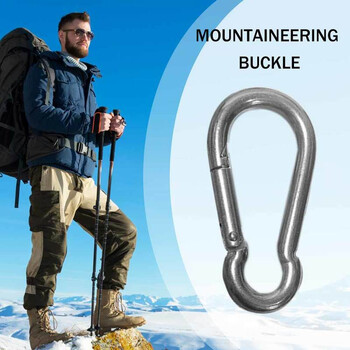 1/10 τεμ. Mini Alloy Spring Carabiner Snap Hook Carabiner Clip Keychain EDC Survival Outdoor Camping Tools Silver Μέγεθος 41*20*4mm