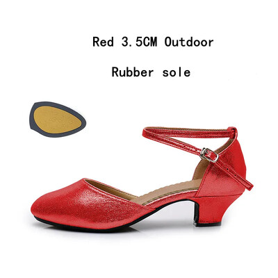 Moteriški standartiniai batai perlamutriniai moterų pramoginių šokių batai su uždaru pirštu Salsa Batai Guminis Minkštas padas Modernus šokis žemakulne