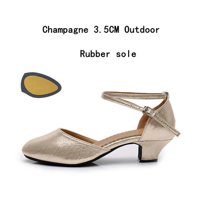 Moteriški standartiniai batai perlamutriniai moterų pramoginių šokių batai su uždaru pirštu Salsa Batai Guminis Minkštas padas Modernus šokis žemakulne
