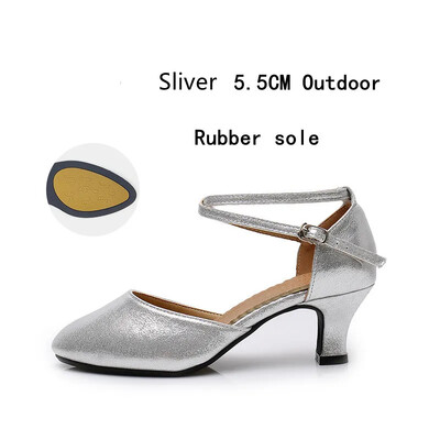 Moteriški standartiniai batai perlamutriniai moterų pramoginių šokių batai su uždaru pirštu Salsa Batai Guminis Minkštas padas Modernus šokis žemakulne