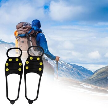 Ice Cleats for Shoes Αντιολισθητικό Snow Traction Crampon με 6 Spikes Ice Grippers 1 Pair Boots Spikes for Ice Snow Winter Hiking