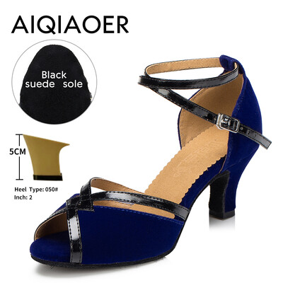 Soojalt müüvad naiste ladina tantsu kingad tume seemisnahast pehme nahast tald naiste seltskondlikud tantsukingad sandaalid konts 6 cm