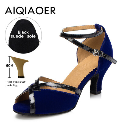 Soojalt müüvad naiste ladina tantsu kingad tume seemisnahast pehme nahast tald naiste seltskondlikud tantsukingad sandaalid konts 6 cm