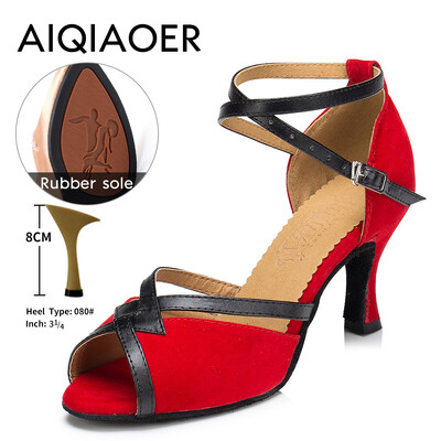 Soojalt müüvad naiste ladina tantsu kingad tume seemisnahast pehme nahast tald naiste seltskondlikud tantsukingad sandaalid konts 6 cm