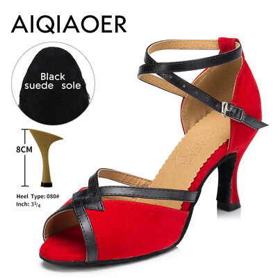 Soojalt müüvad naiste ladina tantsu kingad tume seemisnahast pehme nahast tald naiste seltskondlikud tantsukingad sandaalid konts 6 cm