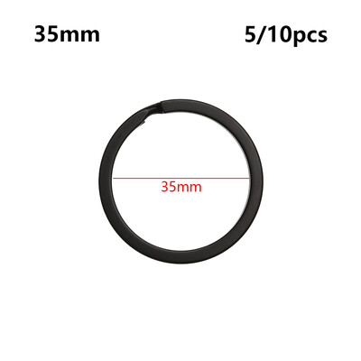 5 vnt. juodos spalvos metalinis raktų pakabukas 25/28/30/32/35 mm plokščias raktų laikiklis, padalintas žiedas, raktų pakabukas, jungtys „pasidaryk pats“ papuošalų radiniai
