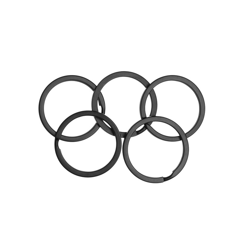 5 vnt. juodos spalvos metalinis raktų pakabukas 25/28/30/32/35 mm plokščias raktų laikiklis, padalintas žiedas, raktų pakabukas, jungtys „pasidaryk pats“ papuošalų radiniai