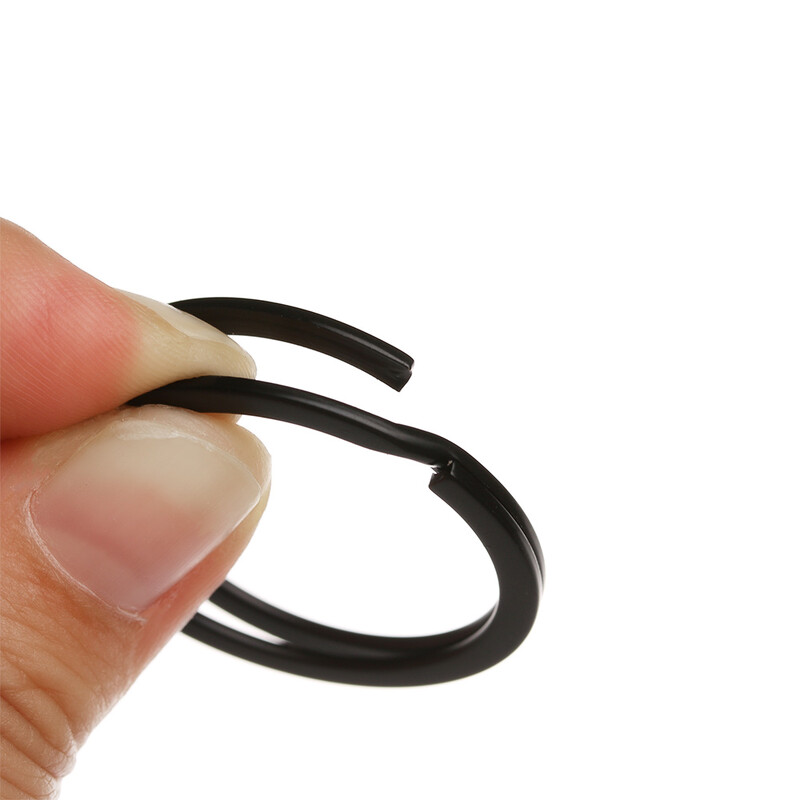 5 vnt. juodos spalvos metalinis raktų pakabukas 25/28/30/32/35 mm plokščias raktų laikiklis, padalintas žiedas, raktų pakabukas, jungtys „pasidaryk pats“ papuošalų radiniai