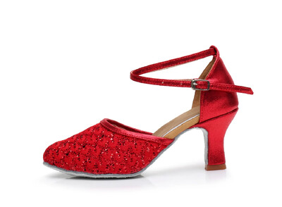 Dámske topánky na latinskoamerické tance, moderný jazz, tango, valčík, spoločenské tance, oblečenie na pódium, dámske lodičky na vysokom podpätku so semišovou podrážkou