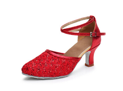 Dámske topánky na latinskoamerické tance, moderný jazz, tango, valčík, spoločenské tance, oblečenie na pódium, dámske lodičky na vysokom podpätku so semišovou podrážkou