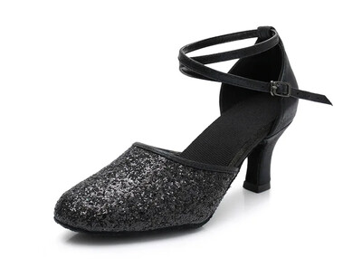 Dámske topánky na latinskoamerické tance, moderný jazz, tango, valčík, spoločenské tance, oblečenie na pódium, dámske lodičky na vysokom podpätku so semišovou podrážkou