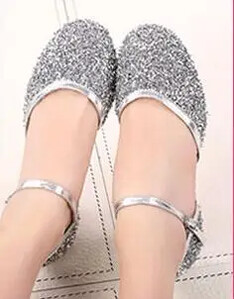 Crystal Ballroom Latīņu deju apavi sievietēm meitenēm ar slēgtu purngalu, zamšādas ārējā zole, sieviešu standarta, spīdīgi deju apavi ballītēm