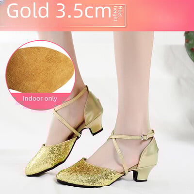 Dámske tanečné topánky na latinoamerické tance s mäkkým podpätkom, vysoké podpätky, štvorcové, syntetické kožené, baletné, moderné, športové