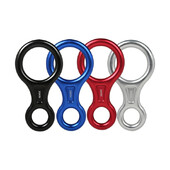 Klinšu kāpšanas karabīne, 8 formas takelāžas nolaižams alumīnija figūru aizsargierīce nolaišanās 35kN astoņu gredzenu nobrauciena aprīkojums