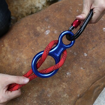 Rock Climbing Carabine 8 Shape Rigging Descender Aluminium Figure Device Belay Device Abseiling 35kN Eight Ring Downhill Equipment