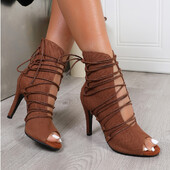 Seksi ženske cipele smeđe potpetice Mekane štikle Jazz Dance Ženske cipele za indoor Potplat od brušene kože Prilagodljiv za latino plesove Velika veličina