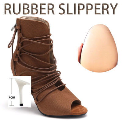 Seksi ženske cipele smeđe potpetice Mekane štikle Jazz Dance Ženske cipele za indoor Potplat od brušene kože Prilagodljiv za latino plesove Velika veličina