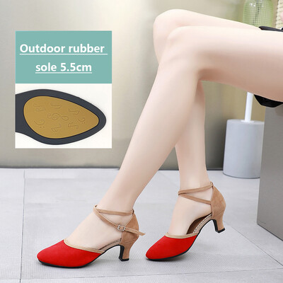 Sieviešu Salsa ballīte Deju kurpes Latīņamerikas deju kurpes augstpapēžu kurpes 5,5cm Latin Salsa balles tango deju kurpes