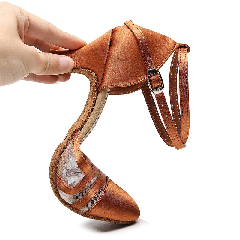 DKZSYIM Dámske moderné latinskoamerické tanečné topánky pre spoločenské párty, tango, jazz, elegantné tanečné topánky, semišová/gumová podrážka, uzavretá špička, 5 cm