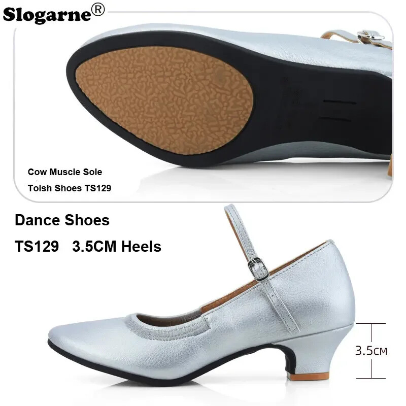 Dámske latino topánky z roku 2024, nové tanečné topánky so semišovou podrážkou, vnútorné, mäkké kožené sandále na spoločenské sály, podpätky 3,5 cm 5 cm, vonkajšie, moderné jazzové topánky