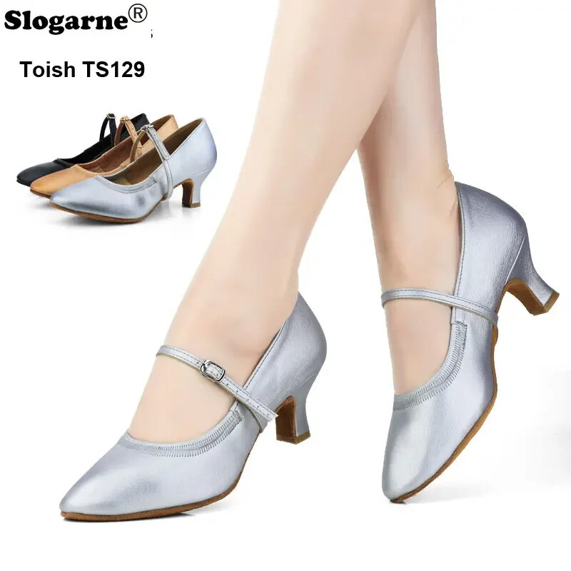 Dámske latino topánky z roku 2024, nové tanečné topánky so semišovou podrážkou, vnútorné, mäkké kožené sandále na spoločenské sály, podpätky 3,5 cm 5 cm, vonkajšie, moderné jazzové topánky