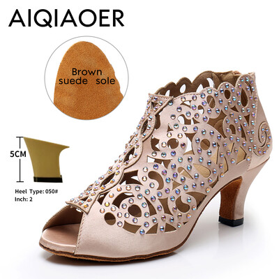 Latino cipele Ženske nove 2023. Strahs Cipele Plesne cipele Potplat od brušene kože Meke plesne sandale za zatvorene cipele Potpetice za vanjske cipele za laserski ples