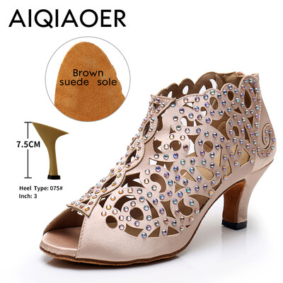 Latino cipele Ženske nove 2023. Strahs Cipele Plesne cipele Potplat od brušene kože Meke plesne sandale za zatvorene cipele Potpetice za vanjske cipele za laserski ples