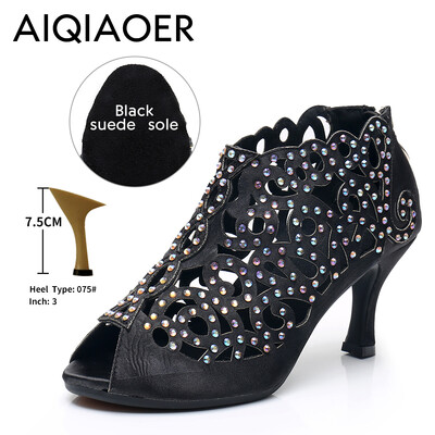 Latino cipele Ženske nove 2023. Strahs Cipele Plesne cipele Potplat od brušene kože Meke plesne sandale za zatvorene cipele Potpetice za vanjske cipele za laserski ples