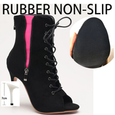 Tanečné podpätky, vysoko kvalitné tenké vysoké podpätky, párty šnurovacie čižmy, ihlové topánky, džezový tanec, spoločenské topánky, semišová podrážka, prispôsobiteľné na vonkajšie použitie