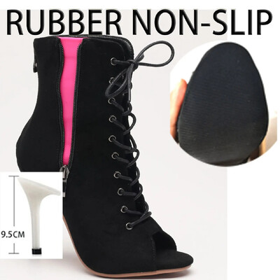 Tanečné podpätky, vysoko kvalitné tenké vysoké podpätky, párty šnurovacie čižmy, ihlové topánky, džezový tanec, spoločenské topánky, semišová podrážka, prispôsobiteľné na vonkajšie použitie