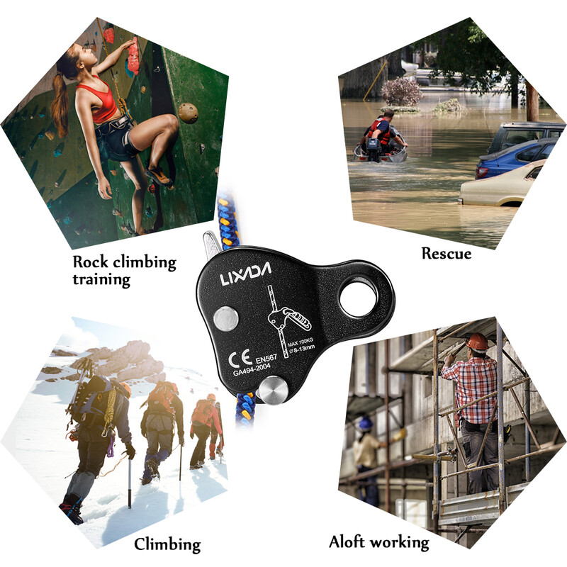 Kāpšanas Ascender Arborist kāpšanas virves aizsardzības aizsargierīces rokturis āra kāpšanas takelāžas 8-13 MM virves kāpšana kalnos