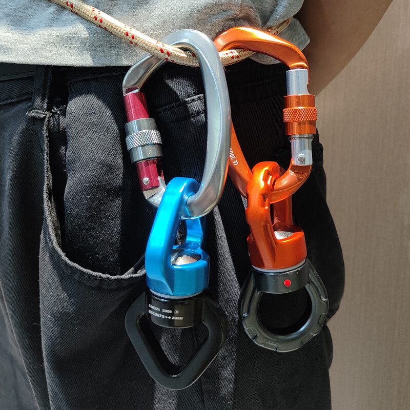 Lighten Up Fitness CLIMB 30KN CARABIN Universāls gredzens Gimbal Gredzens Rotācijas savienotājs Rotācijas šūpuļtīkls Šūpoles Spinner Virve Grozāmais